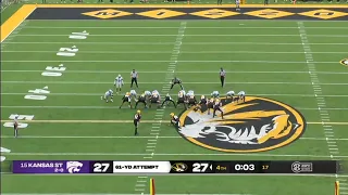 Missouri hits 61 yard field goal to upset #15 Kansas State and fans storm the field