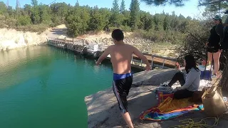 cliff jumps Bass Lake CA