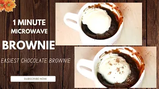 Easy Brownie in 1 Minute | Microwave Brownie | Easy Chocolate Mug Brownie | Quick Recipe