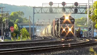 Pair of SD60Es lead in Notch 8 on an Eastbound Manifest in leetsdale, PA - 9/5/2019