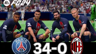 What Happen If Ronaldo, Messi, Neymar, Haaland, Mbappe Play Together on PSG Vs AC Milan