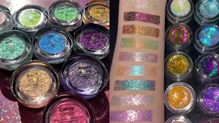 glisten_cosmetics Chroma Flakes swatches｜Unboxing开箱小众彩妆｜开箱试色｜彩妆试色分享｜欧美小众彩妆