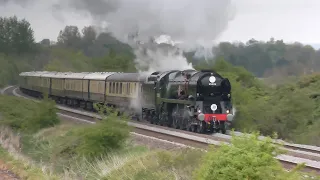 35028 Clan Line demolishes Upton Scudamore | The Clan Line 50th Anniversary Pullman - 27.04.24