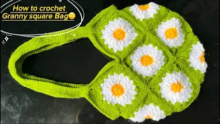 अब Granny square को झोला बनाउ एकदमै सजिलो तरिकाबाट❤️ Easy tutorial of Granny Square Bag #crochet