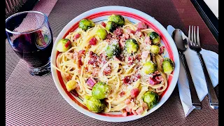 Pasta with Pancetta (Italian Bacon) and Brussel Sprouts