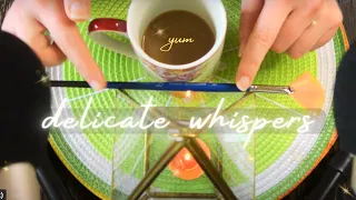 Peaceful Whispers | ASMR coffee with soft & gentle binaural mic brushing