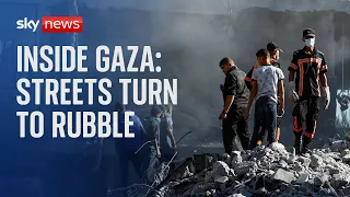 Israel-Hamas war: Airstrikes reduce Gaza streets to rubble