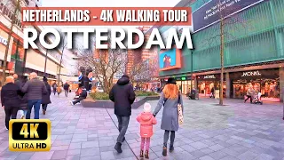 ❤️ Iconic ROTTERDAM, Netherlands Walk 👌🏽 - Central Station through City Centre [4k UHD/60FPS]