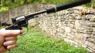 Стрельба из нагана M1895 с глушителем