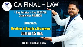 CA Final Law | 1 Day Revision | Chapter wise Revision | Directors Board Meetings (power cut at end)