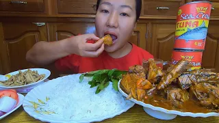 Spicy Tuna Canned Fish Masala Curry || Stink Bean Chutney And Rice Mukbang