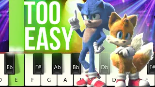 Sonic the hedgehog 2 Dance Battle - Uptown Funk -  Too Easy Piano tutorial (Sonic movie 2)