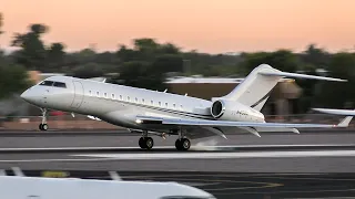 Bombardier Global 6000 arrival into Scottsdale Airport