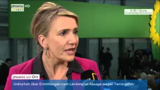 Bundesdelegiertenkonferenz B'90/Grüne: Simone Peter gibt Interview am 23.11.2015