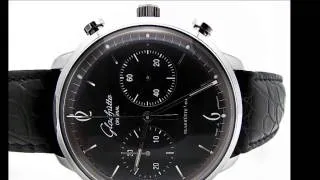 Glashutte Original Senator Sixties Chronograph In Stainless Steel Black Dial REF# 39-34-02-22-04