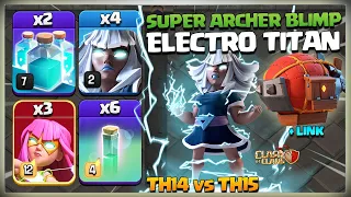 After Update! Th14 ELECTRO TITAN ATTACK Strategy | Th14 Super Archer Blimp Electro Titan Attack coc