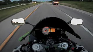 Highway evening run pure sound | 2007 Kawasaki Ninja ZX6R