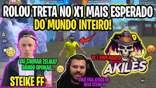 TRETA! STEIKE E AKILES TROCAM FARPAS PESADAS NO X1 MAIS AGUARDADO DO MUNDO! X1 ZELIKA!