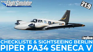 PA34 Seneca V (Carenado) - Komplette Checkliste/Beginner Guide/VFR ★ FLIGHT SIMULATOR deutsch