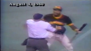 Dave Winfield charges the mound against Nolan Ryan