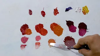 Cómo Hacer el Color Rojo, Mezcla de colores Rojos en óleo o acrílico.