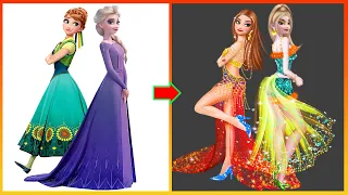 Frozen Elsa Anna Glow Up - TRANSFORMATION? Creative Ideas Art Cartoon