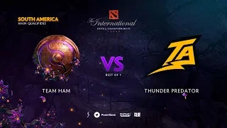 Team Ham vs Thunder Predator, TI9 Qualifiers SA, bo1 [Eiritel]