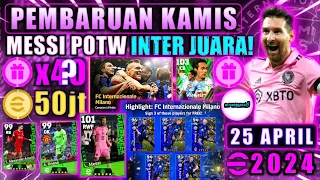 PEMBARUAN KAMIS 25 APRIL ADA MESSI POTW BOOSTER, INTER CHAMPIONS & EPIC ITALY EFOOTBALL 2024 MOBILE