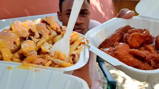 INSANE!! $10 Street Food Combo! Cheap Eats in Kingston Jamaica!!