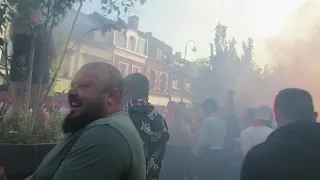 Marche des supporters lensois de la Mairie vers le stade pour fêter les 90 ans de Bollaert 27/05/23