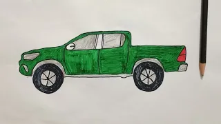 how to draw Toyota Hilux Revo ,car pencil drawing | car drawing sar