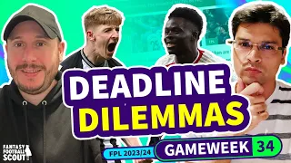 ⚽️ FPL DEADLINE DILEMMAS GW34 | BEST LIVERPOOL TRIO?! | Fantasy Premier League Tips 2023/24