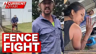 Screaming match between disputing neighbours caught on camera |  A Current Affair