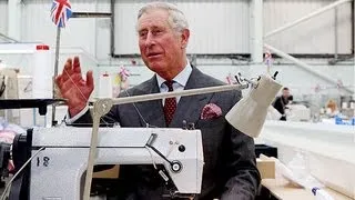 Prince turns tailor during factory visit