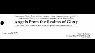 Angels from the Realms of Glory Forrest Scrolling Sheet Music