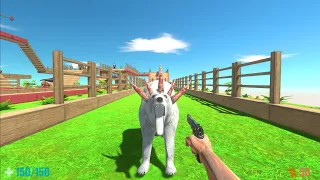 FPS Avatar with all weapons in battle with bloody horned units - Animal Revolt Battle Simulator