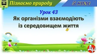 Пізнаємо природу. Урок 43. Як організми взаємодіють із середовищем життя