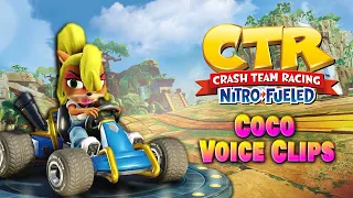 All Coco Bandicoot Voice Clips • Crash Team Racing Nitro-Fueled • All Voice Lines • 2019