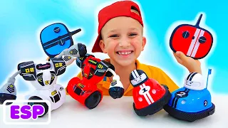 Vlad y Niki juegan con RC Toy Cars & Robots