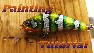 Lure painting Tutorial. 2" Twitch Bait-Exotic Perch Pattern