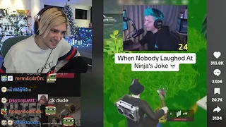 xQc Reacts to Nobody Laughing at Ninja's Joke