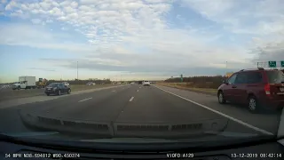 [USA] [MO] [OC] I-270 near St. Louis | Car merges at the last second, almost causing an accident.