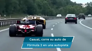 Increíble, captan un auto de Fórmula 2 circulando ¡¡¡en autopista!!!