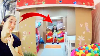 MONTAMOS E DECORAMOS UMA CASA DE PAPELÃO! ★ Vídeo Completo da Nossa Super Casinha de Brinquedo