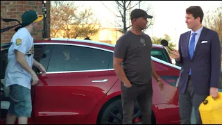 Asking People For Gas Money and Giving Them a FREE TESLA If They Say Yes