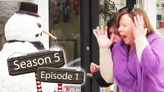 Scary Snowman Freaky Halloween Hidden Camera Practical Joke Compilation