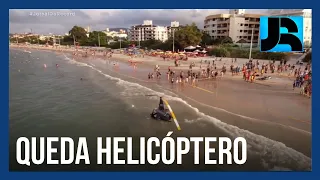 Queda de helicóptero: 'sangue frio' de piloto evitou tragédia em praia de SC, dizem testemunhas