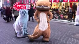 Cat mascot at Meongdong, Seoul