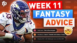 Live: Week 11 Lineup Advice | Injuries, Matchups and More (2023 Fantasy Football)