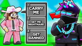 My Crush Gave Me THE HARDEST DARES In Roblox BedWars!